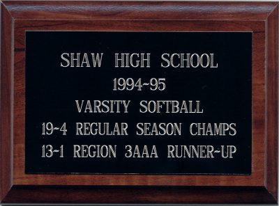 Varsity Softball Plaque